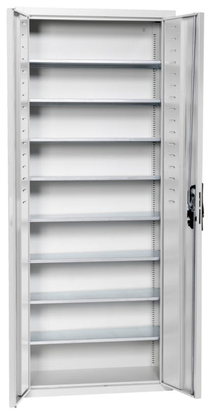 Flügeltürenschrank Lagerbox-FLGTRSHRNK-LGRBOX-SLB-FB311-RAL7035 Verpackungsinhalt 1 Einheit