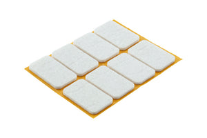 Eckige Möbelgleiter aus robustem Material in 2x2 cm Größe zum Schutz und leichten Verschieben von Möbeln.
