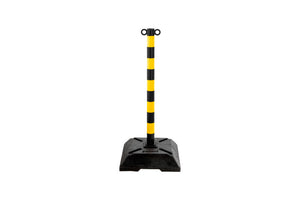 Absperrpfosten-PFOST-ALU-M.GRNDPL-SCHWARZ/GELB-H90CM Verpackungsinhalt 1 Einheit