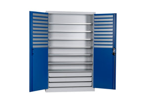 Flügeltürenschrank Lagerbox-FLGTRSHRNK-LGRBOX-SLB-FB514S-RAL5010 Verpackungsinhalt 1 Einheit