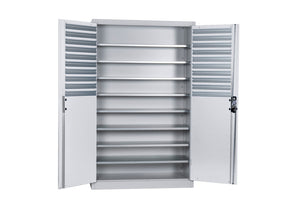 Flügeltürenschrank Lagerbox-FLGTRSHRNK-LGRBOX-SLB-FB514-RAL7035 Verpackungsinhalt 1 Einheit