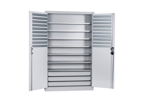 Flügeltürenschrank Lagerbox-FLGTRSHRNK-LGRBOX-SLB-FB514S-RAL7035 Verpackungsinhalt 1 Einheit