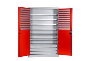 Flügeltürenschrank Lagerbox-FLGTRSHRNK-LGRBOX-SLB-FB514S-RAL3020 Verpackungsinhalt 1 Einheit