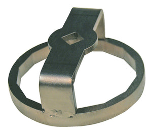 Black filter with a 3/8 inch connection and 14 flutes, designed for efficient oil filtration.