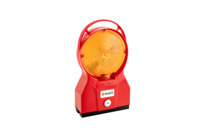 Robuste gelbe Baustellenleuchte mit stabilem Standfuß für optimale Helligkeit und Sicherheit.