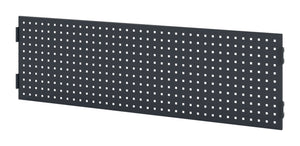 Graue Aufbauelement-Werkbank LOWAND mit großer Arbeitsfläche und stabilen Schubladen.