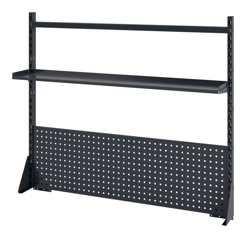 Aufbaurahmen-Werkbank-Set mit stabiler Stahlkonstruktion und großzügiger Arbeitsfläche von 150 x 75 cm.