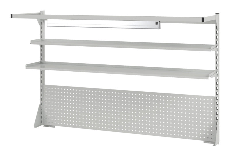 Aufbaurahmen-Werkbank-Set mit robustem Stahlrahmen und großzügiger Arbeitsfläche von 150 x 75 cm.