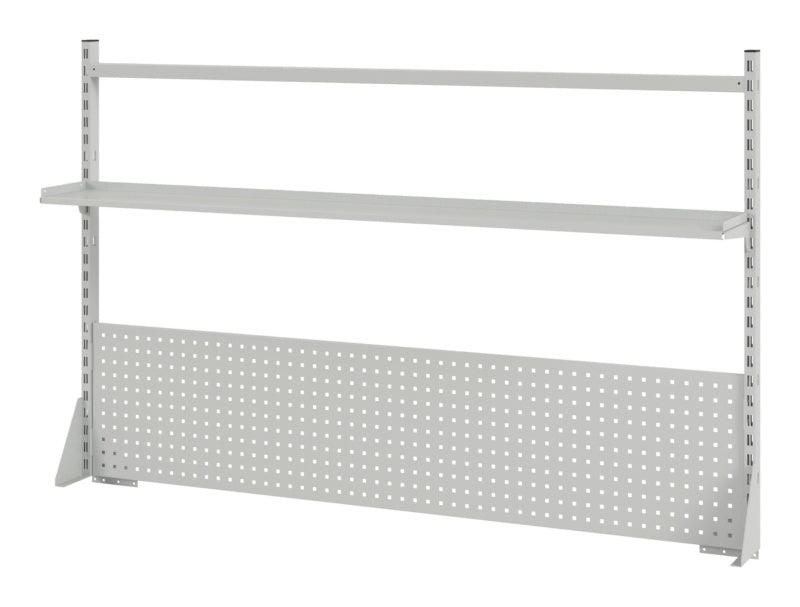 Aufbaurahmen-Werkbank-Set mit robustem Stahlrahmen und großzügiger Arbeitsfläche von 150 x 75 cm.