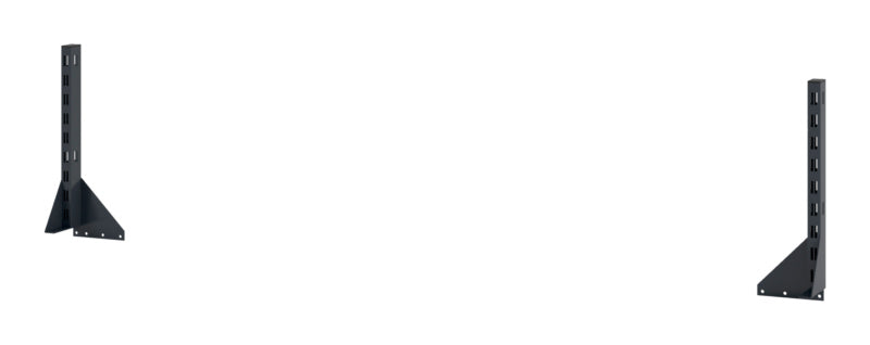 Robuste Aufbauelement-Werkbank in RAL 7016 mit großem Arbeitsbereich und integrierter Aufbewahrung.