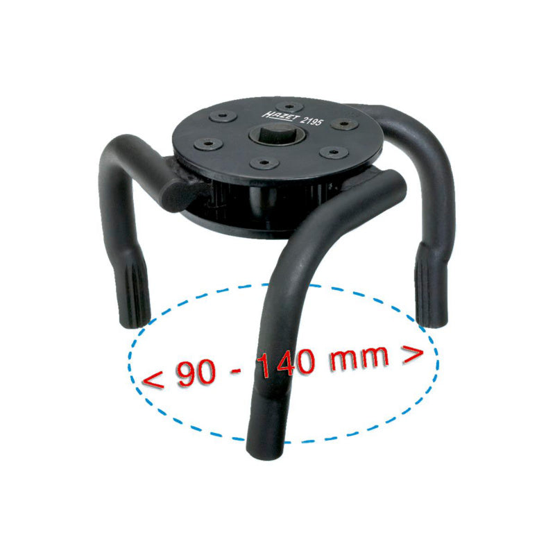 Ölfilterspinne Kartuschenschlüssel 2195 aus robustem Material mit rutschfestem Griff in Verpackung.