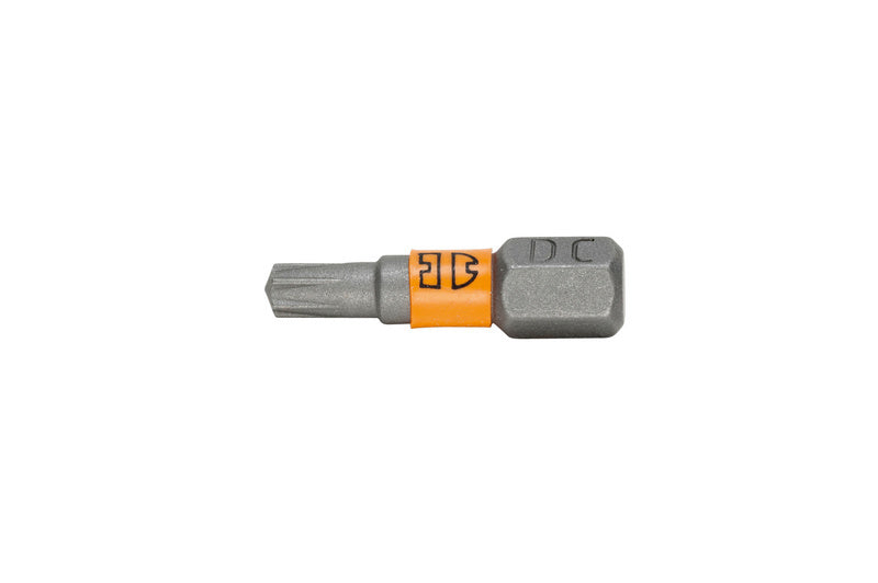 Bright orange BIT-AW20 drill bit, 1/4 inch, 25 mm length, packaged in a set of 10 units.