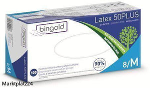 Bingold Latex 50PLUS, ungepudert, natur, Gr.M, 100 St/Box - Marktplatz24