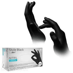 Nitril Handschuhe, Style Black, ungepudert, schwarz, Gr.S, unsteril, 100 St/Box - Marktplatz24
