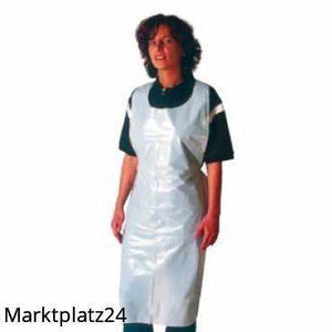 Med Comfort PE Einwegschürzen heavy, weiß, 55my, 75x120cm, glatte Oberfläche, 50 St/Btl. - Marktplatz24