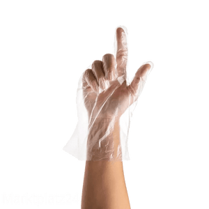 PE - Handschuhe, Einweghandschuh, transparent, Gr,L, gehämmert, f�r Herren, 100 St/Btl, - Marktplatz24