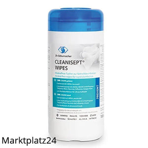 Cleanisept Wipes Tücher (alkoholfrei), Spenderdose, 100 Tü/Dose BAuA-Reg-Nr.: N-48320 - Marktplatz24