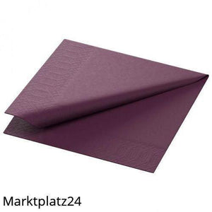 Zelltuch-Serviette 24x24cm,3lg,1/4Falz plum, 8x250 St/Krt. - Marktplatz24