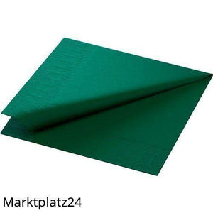 Zelltuch-Serviette, 33x33cm,3lg,1/4Falz, jägergrün, 4x250 St/Krt. - Marktplatz24