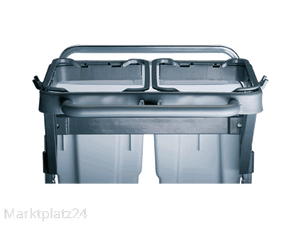 M�llsackdeckel, 120L, mit 4 Farbclips, hellgrau, 1 St, - Marktplatz24