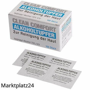Alkoholtupfer einzeln verpackt - 70 % Isopropyl-Alkohol, 100 St/Pk. - Marktplatz24
