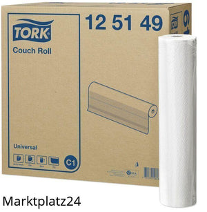 Tork Universal Liegenabdeckung, Ärztekrepp, 1lg - 50 m/Ro., Blattmaß: 49x38cm, weiß, 8 Ro. = 1428 Abschnitte - Marktplatz24