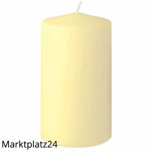 Stumpenkerze, 100x50mm, champagne, 6x10 Stück - Marktplatz24