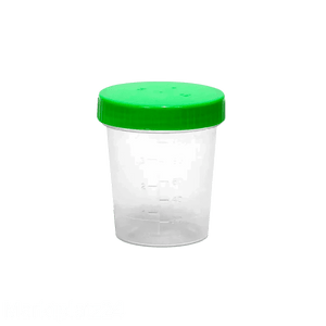 Urinsammelbehälter mit gr�nem Schraubdeckel, 100ml, 1 St, - Marktplatz24