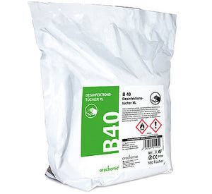 Desinfektion -B 40 Desinfektionstücher XL, 100 Tü/Pk. BAuA-Reg-Nr.: N-107619