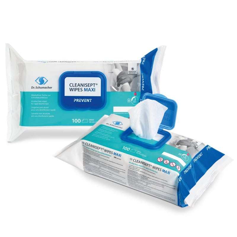Cleanisept Wipes Maxi alkoholbasierte Desinfektionstücher 100 Stück praktische Verpackung