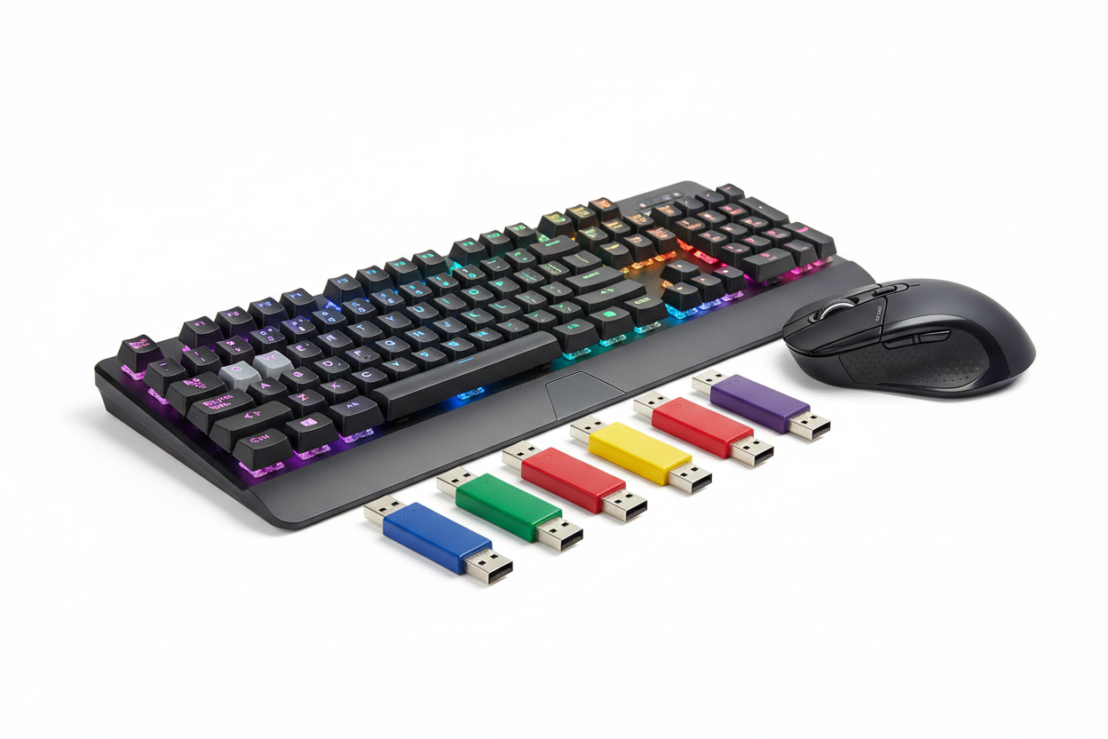 Elektronik (z. B. Tastaturen, Computermäuse, Flash-Laufwerke)