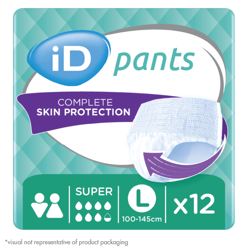 iD Pants Super Einweghosen Größe L Grün 12 Stück Verpackung für mittlere bis starke Harninkontinenz