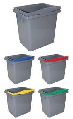 Grau 4-Liter Eimer mit gelbem Griff, ideal für Haushalt und Garten.