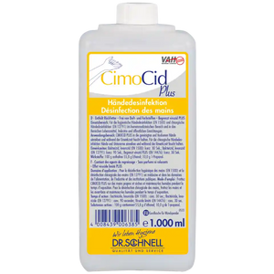 1 Liter Euroflasche CimoCid PLUS Desinfektionsmittel für hygienische Flächen- und Instrumentendesinfektion.