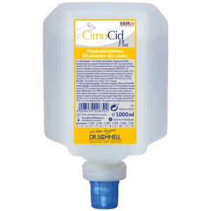CimoCid PLUS 1L bottle with a label, designed for effective disinfection of surfaces.
