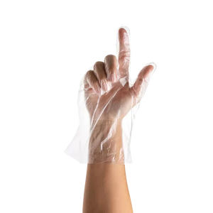 Medizinische Produkte -PE - Handschuhe, Einweghandschuh, transparent, Gr.L, gehämmert, für Herren, 100 St/Btl.