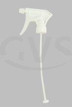 Weiße Sprühpistole mit langem Saugrohr für 1L Flaschen.