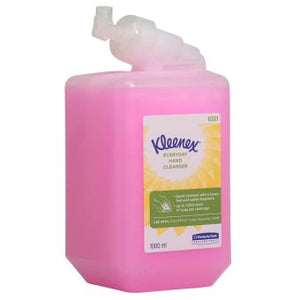Kleenex Waschlotion, pink, 1 liter bottle with dispenser nozzle.