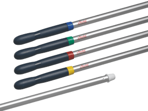 Alu-Besenstiel in Blau mit Clip, 150 cm lang, aus leichtem und robustem Aluminium.