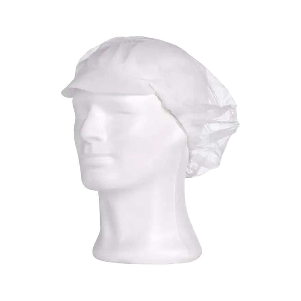 Medizinische Produkte -PP-Baretthauben mit Schirm, 50cm, weiß, Spinnvlies, 100 St/Pk.