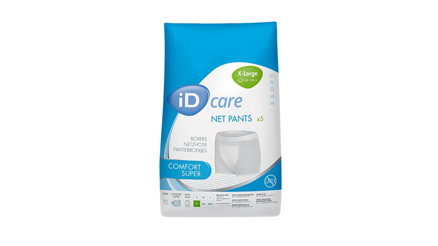 بنطلون iD Care Net مريح للغاية، مقاس XL، 100-160 سم، أخضر، 5 قطع/حقيبة.