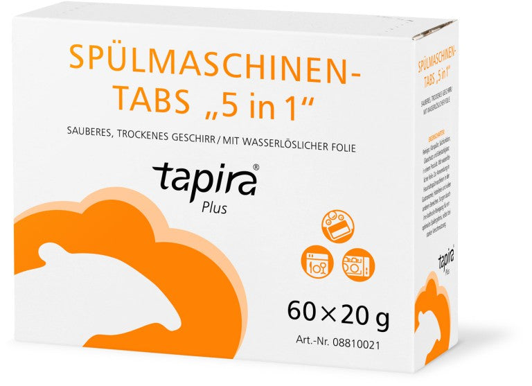 Tapira Plus Spülmaschinen-Tabs 5 in 1, 60 Stück