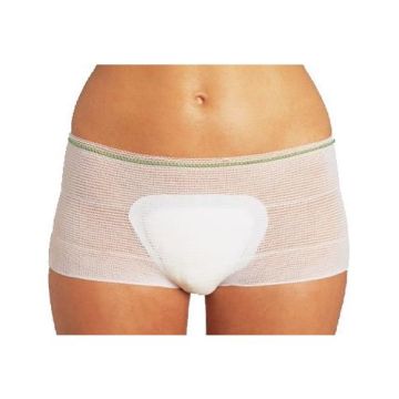 Elastischer Fixierslip in Weiß mit integrierter Einlage.