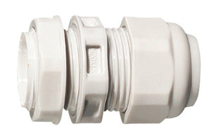 Schwarze Kabelverschraubung PG KBLVSHR aus Polyamid mit geripptem Außengewinde und Dichtung