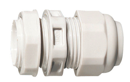 Schwarze Kabelverschraubung PG KBLVSHR aus Polyamid mit geripptem Außengewinde und Dichtung