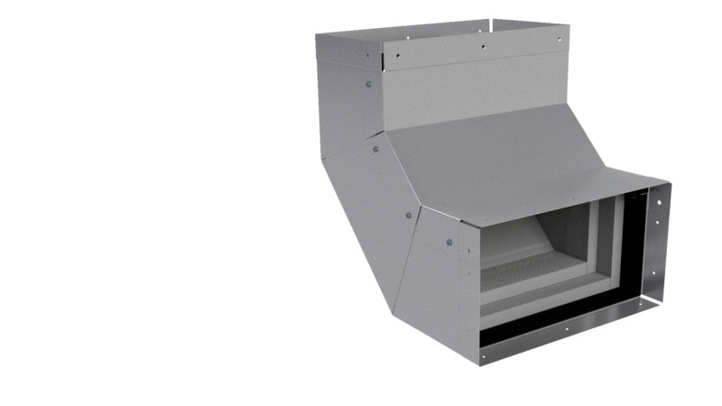 Brandschutzkanal Zubehör-ZB-INNECK-BSKNL-E90-(ZN)-2X45°-260X100     Verpackungsinhalt    1 Einheit