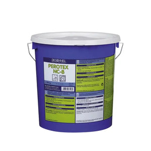 Perotex NC-B Pulver in einem 10kg Eimer zur Verfestigung und Konservierung von Oberflächen.