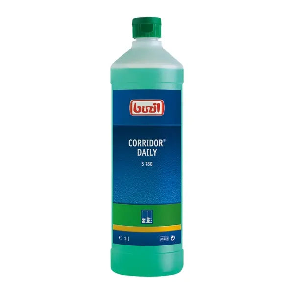 Corridor Daily 1 Liter Trinkflasche aus BPA-freiem Material mit auslaufsicherem Deckel.