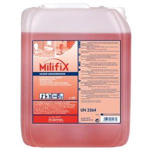 10L plastic milk canister with a sturdy handle and a tight-sealing lid for hygiene.