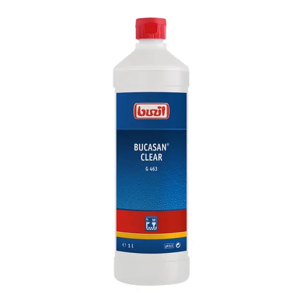 Bucasan Clear Desinfektionsmittel in einer 1L Flasche.